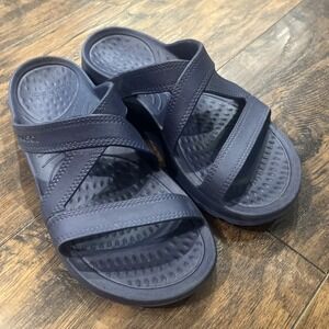 NUUSOL Sandals Women's 7 Navy Blue Slip On Foam Comfort Lightweight